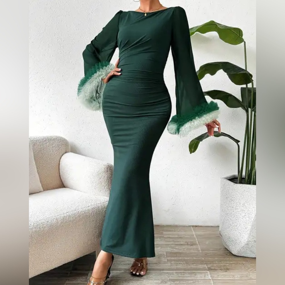 NWT hunter green mermaid dress